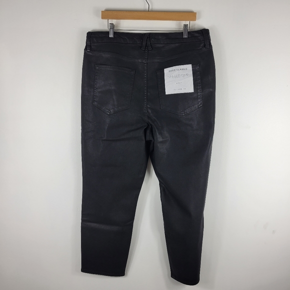 New Good American Good Classic Leather Coated High Waist Slim Ankle Jeans - Picture 10 of 14